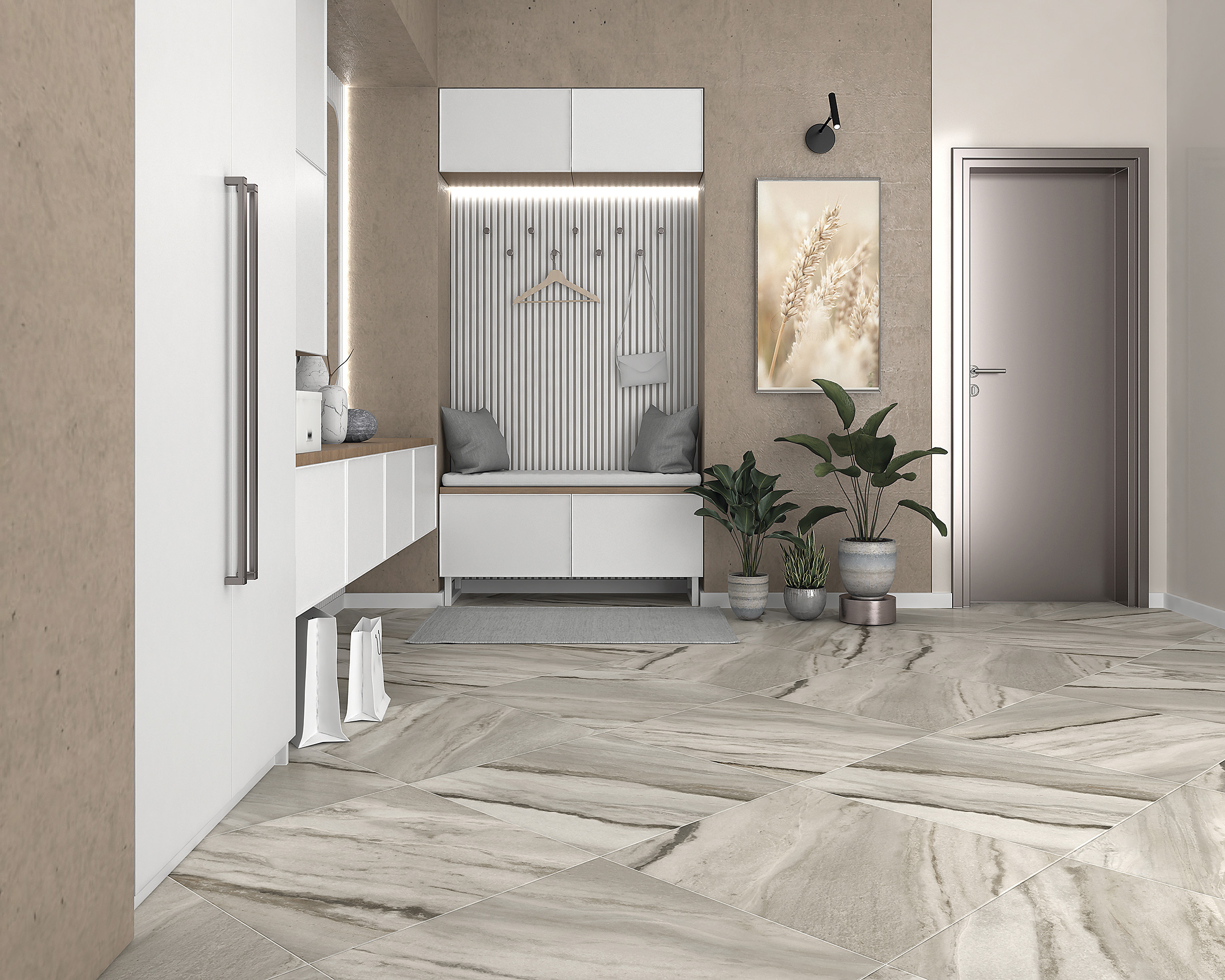 Selena керамогранит серый обрезной 59,50x59,50