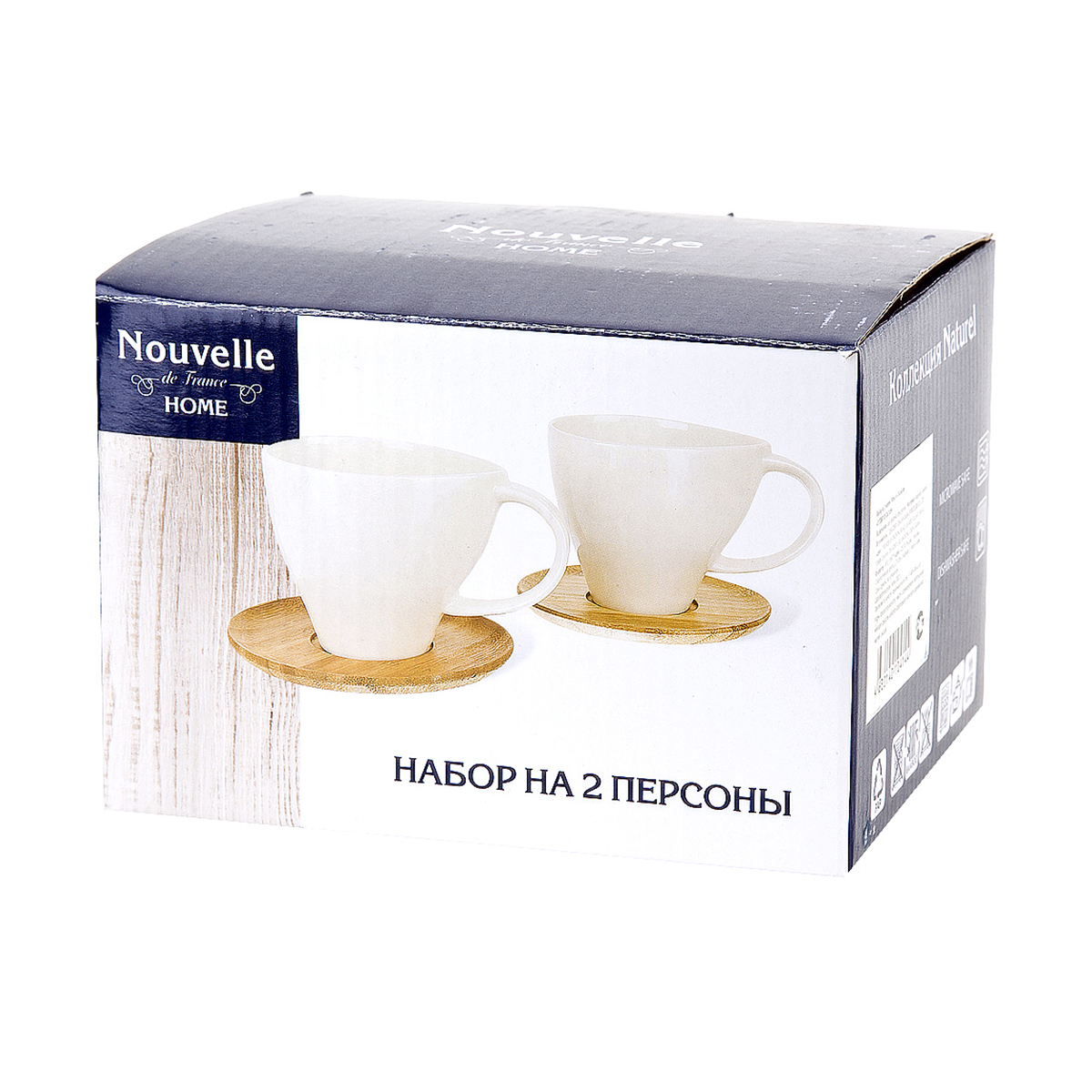 Набор чайный на 2 персоны (4 предм.) 300 мл, фарфор (1/12) "nouvelle home" 2631056