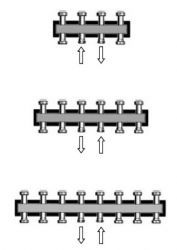 Коллекторы из чёрной стали MEIBES на 2(3) отопительных контура UK и МК