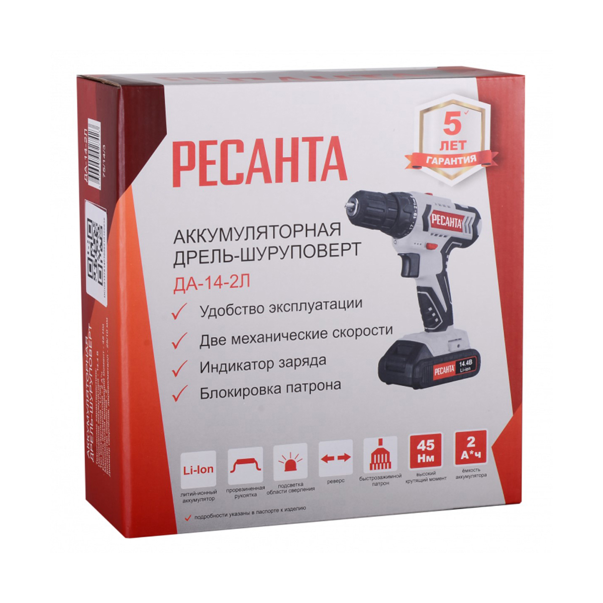Дрель-шуруповерт аккум. да-14-2л "ресанта"