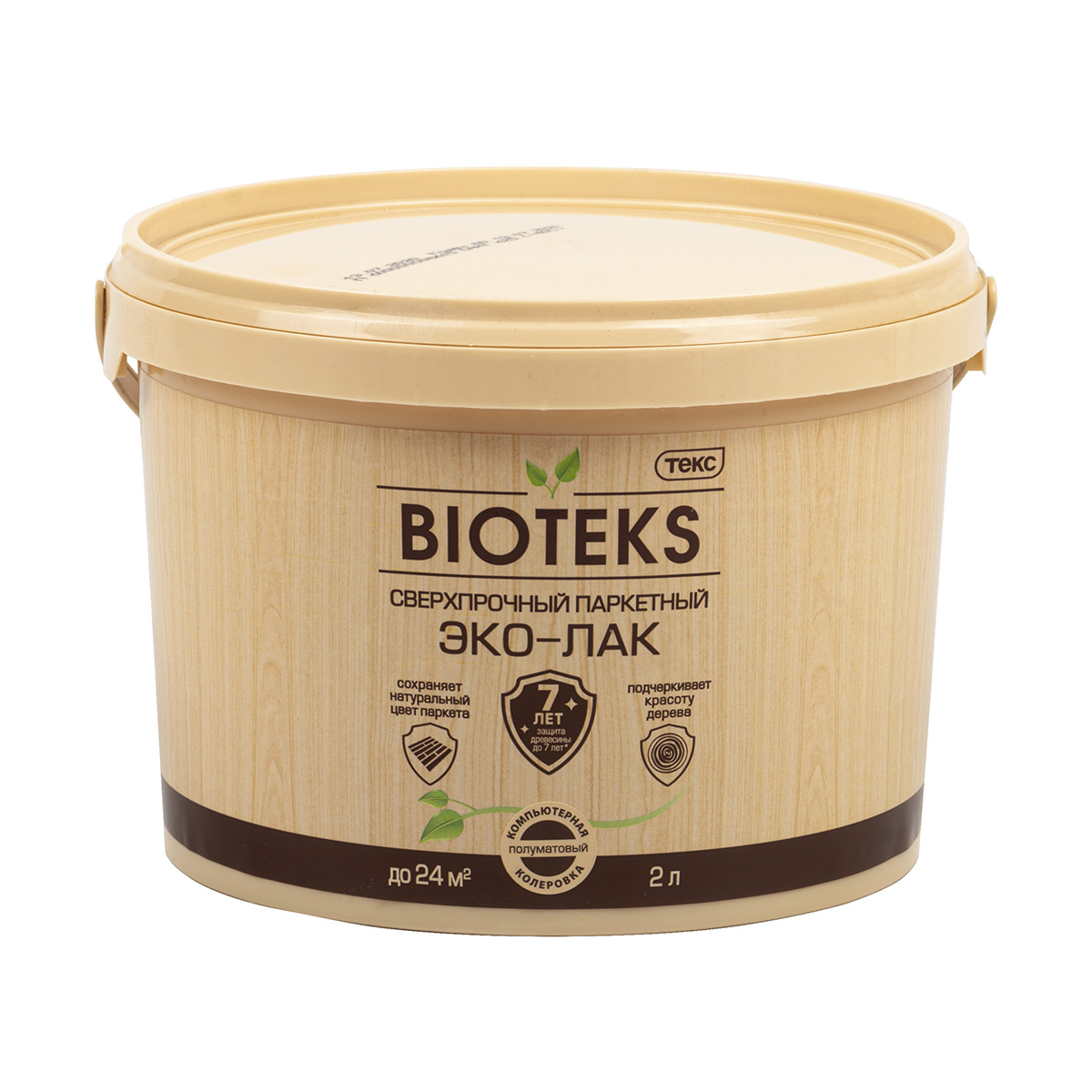 Лак "bioteks" (лак "профи") паркетный водный  п/матов.  2 л (1) текс