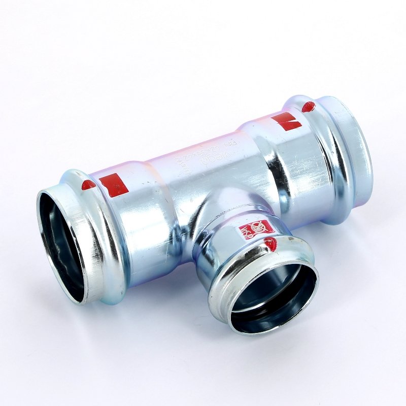 Тройник пресс 42x35x42 оцинкованная сталь Prestabo VIEGA