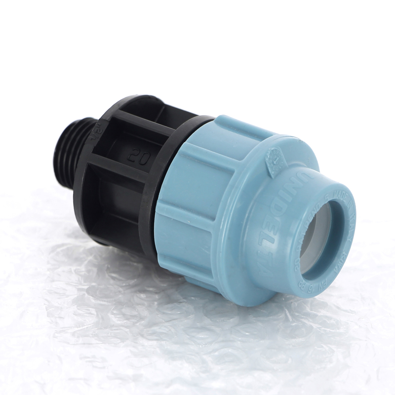 Муфта ПНД обжимная НР 20 х 1/2" для водопроводных труб UNIDELTA