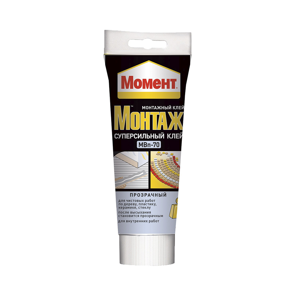 Клей момент монтаж суперсильный  прозрачный мвп-70  185 г (1/12)  хенкель