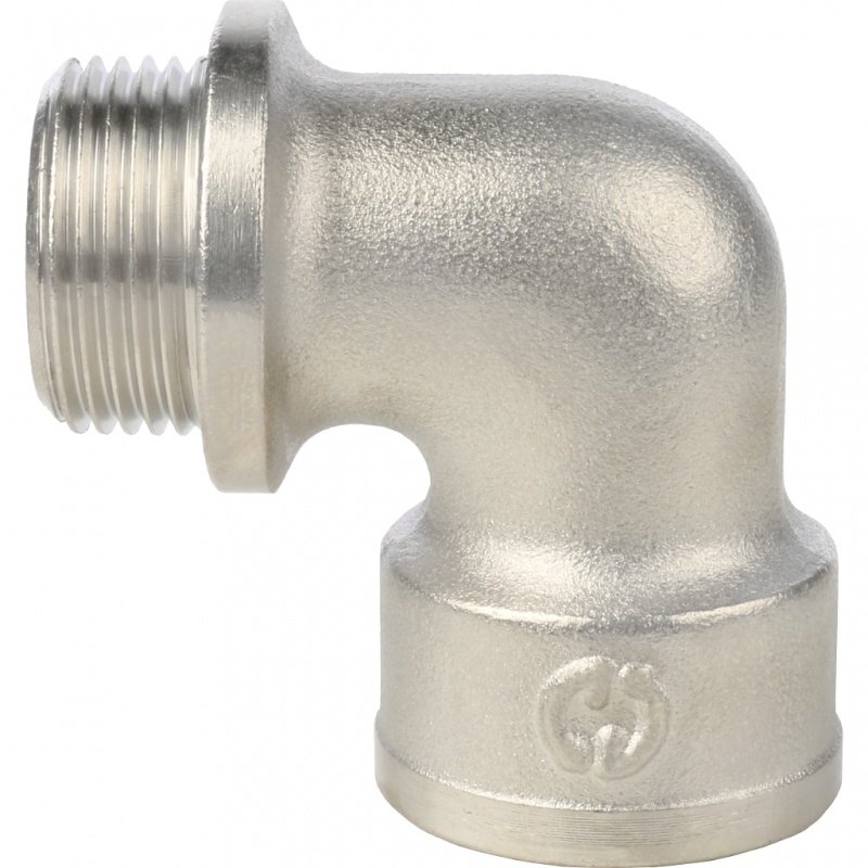 Угольник ВН с упором 3/4" никель STOUT