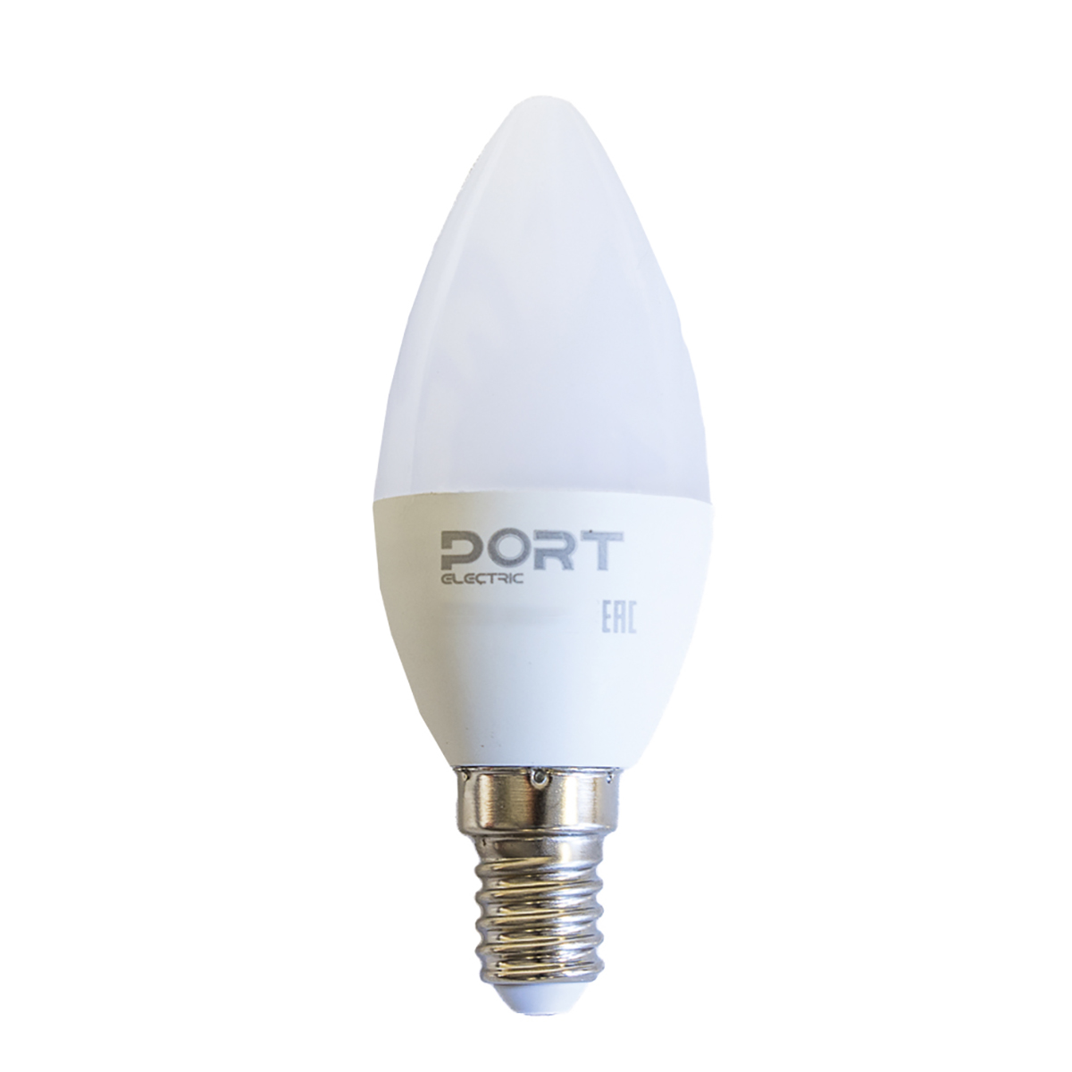 Лампа светодиодная (led)  "port" c37  свеча  05w 3000 к  e14, матов., тепл. свет (10/100)