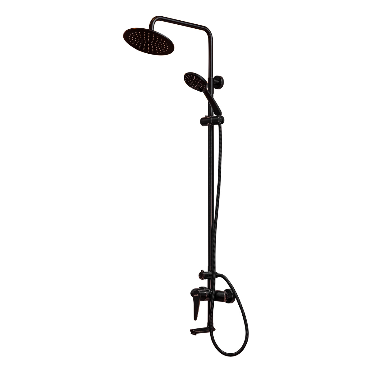 Душевая система псм-301-8 (смеситель, стойка, верхний душ, лейка, шланг) (1/4) "профсан"