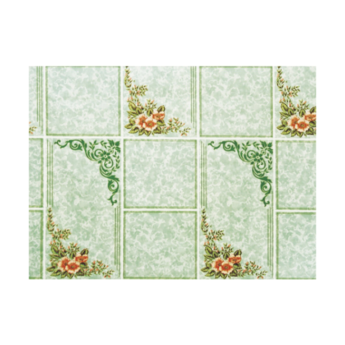 Клеенка пвх основа нетканая 130 см  рулон 25 м (1) "гамма"  42/3 (зеленый)