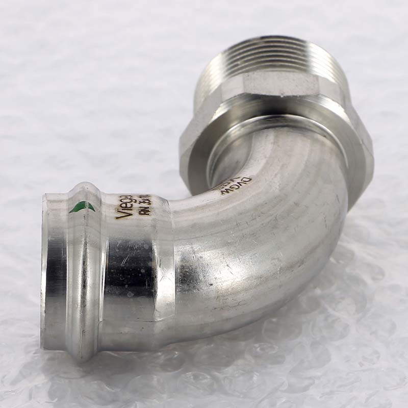 Угол пресс-Н 35x1"1/4 нержавеющая сталь Sanpress Inox VIEGA