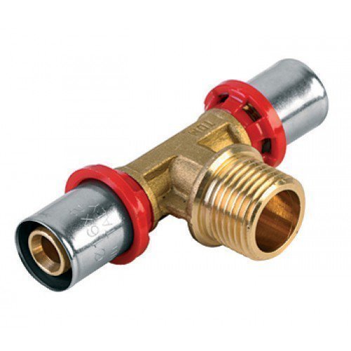 Тройник (НР) 16 x 1/2" x 16 под пресс для МП труб TIEMME