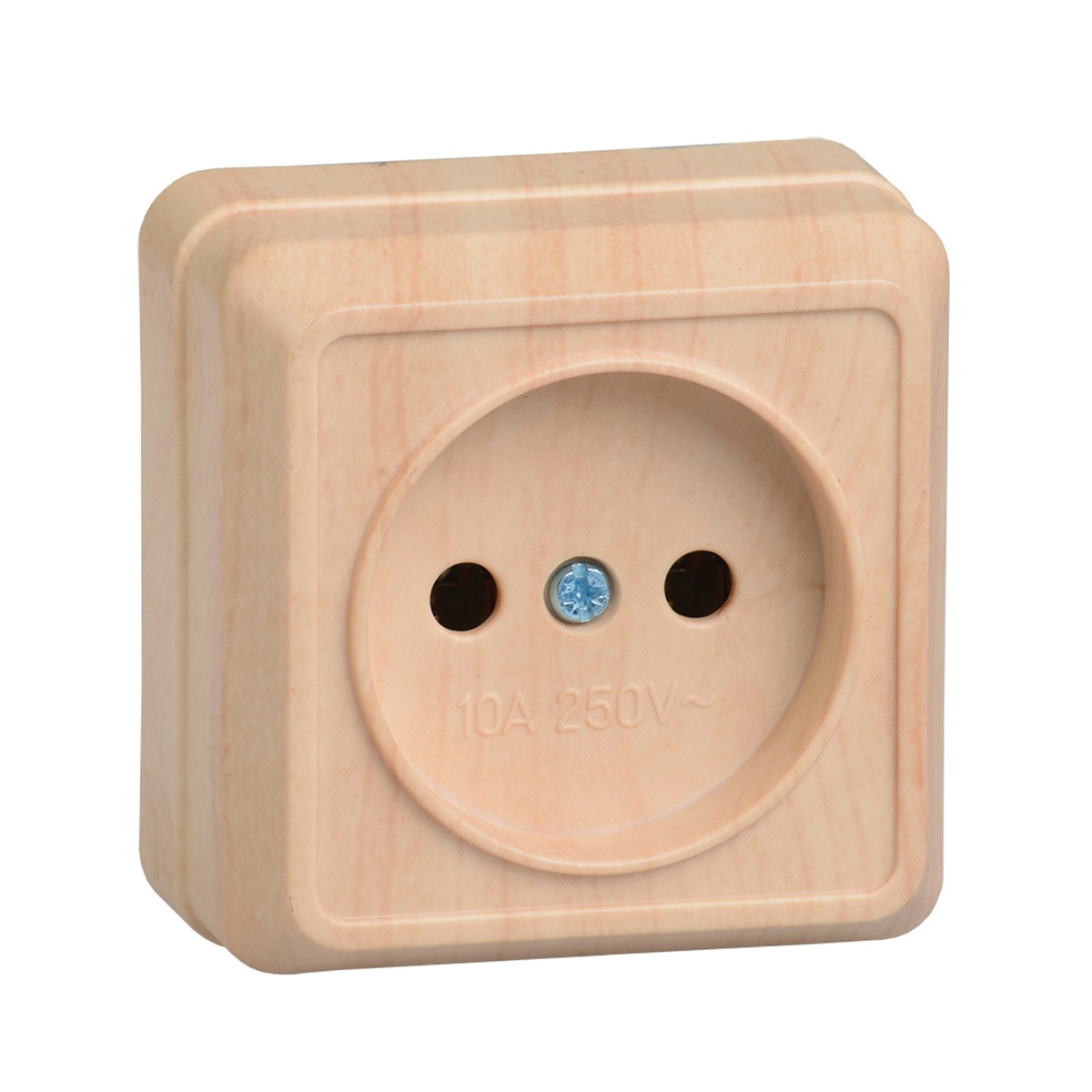 Розетка открыт. уст. "октава" 1 местн. рс20-2-ос, 10а, сосна (1/36/432) "iek"