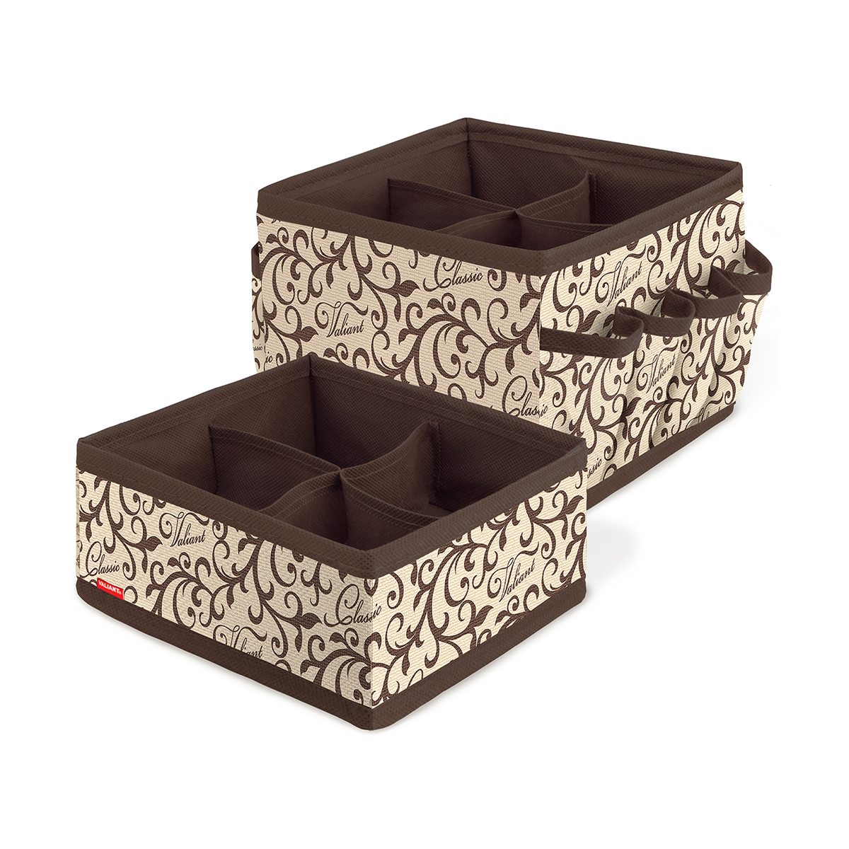 Органайзеры для косметики и аксес. "classic" 2 шт. (15*15*12; 15*15*7 см) (1/24) "valiant" cl-s4s4