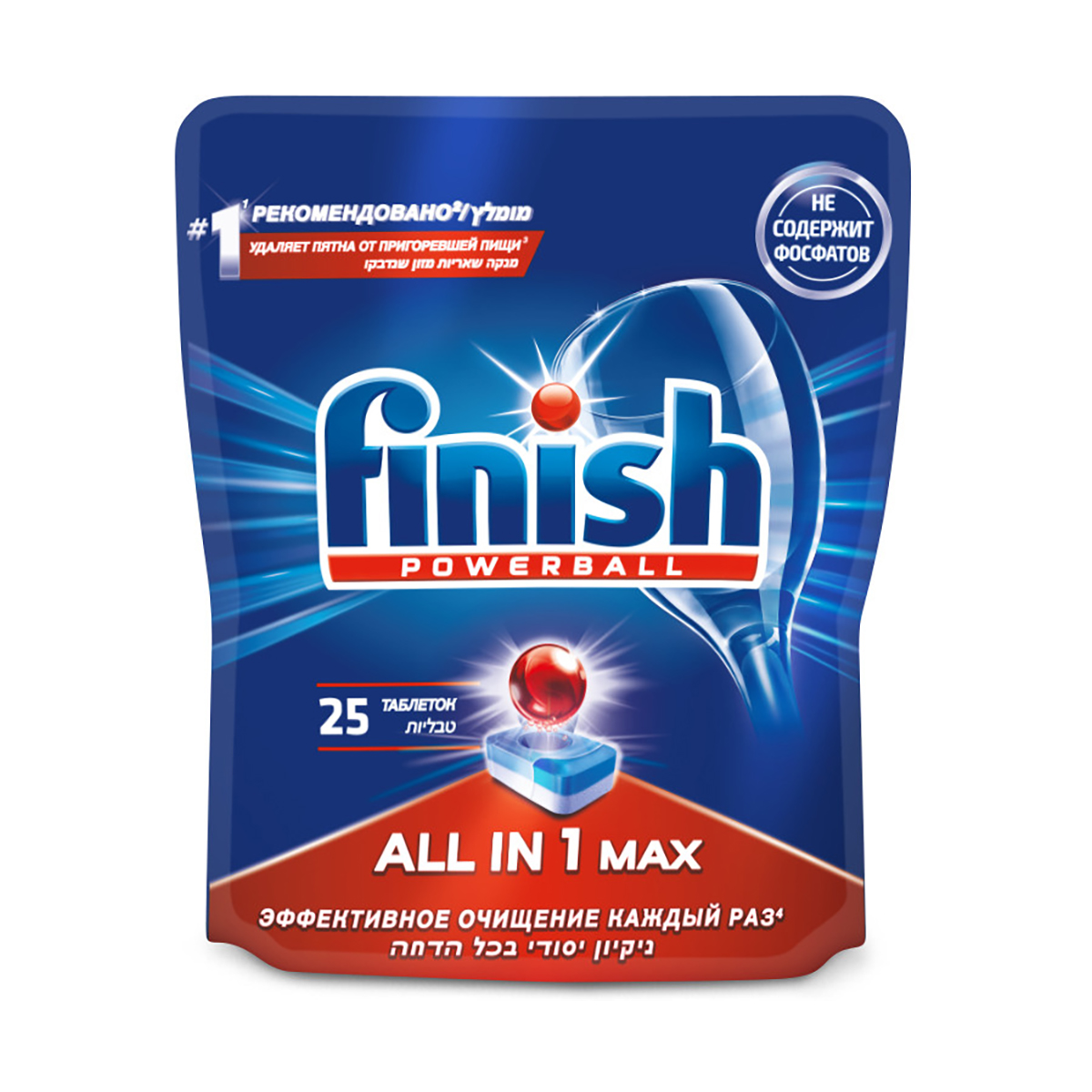 Таблетки для посудомоечной машины "finish all in 1 max" 25 шт. (1/6)