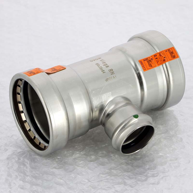 Тройник пресс 64x35x64 нержавеющая сталь Sanpress Inox VIEGA