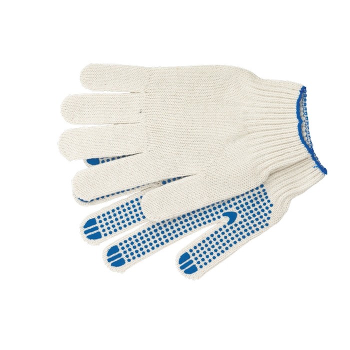 Перчатки х/б, ПВХ покрытие, "Точка", 7 класс Сибртех (67703)