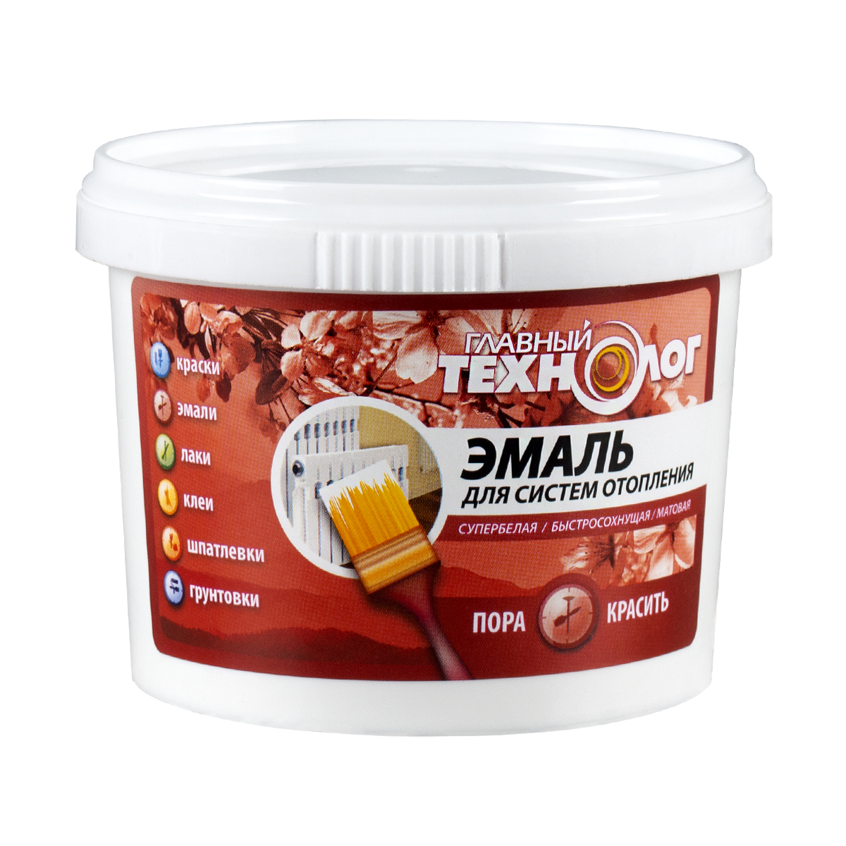 Эмаль акриловая  для радиаторов супербелая  0,5 кг (1/12)  "нбх" главный технолог