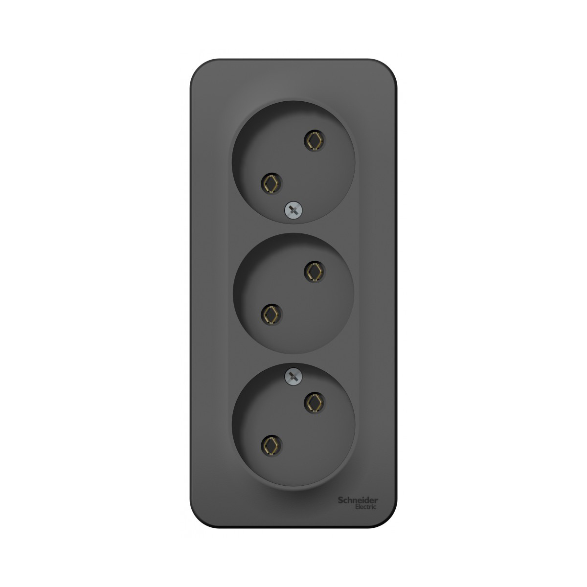 Розетка открыт. уст. "blanca" 3-х местн. 16а, антрацит (1/6/12) "schneider"