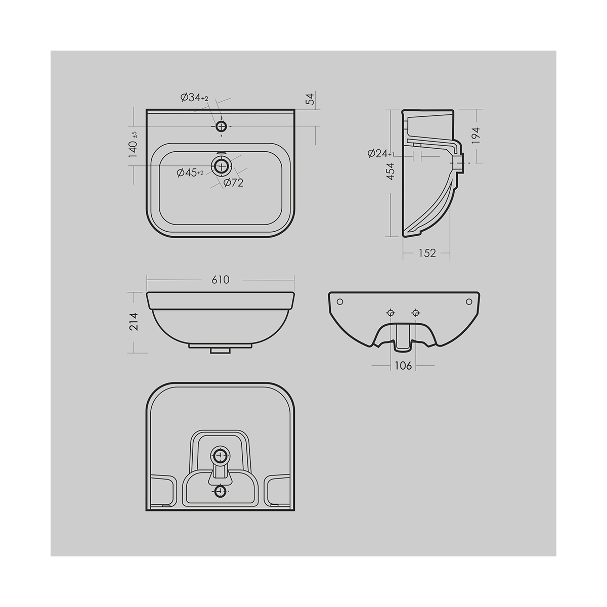 Раковина "next" белая "sanita luxe"  wb.pd/next/60-c/wht.g/s1