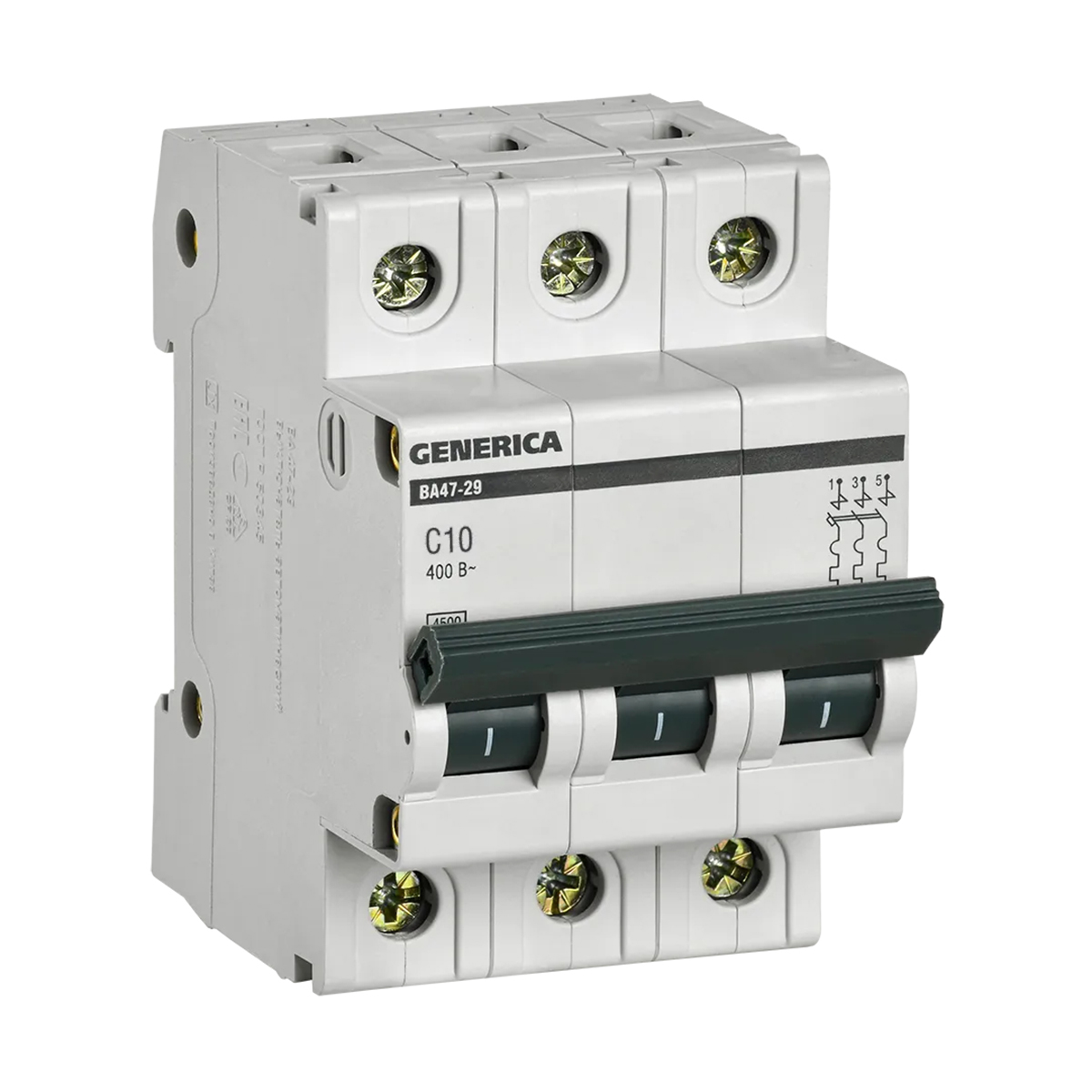 Выключатель автомат. ва47-29 3р 10а 4,5ка тип с (1/4/48) "generica"
