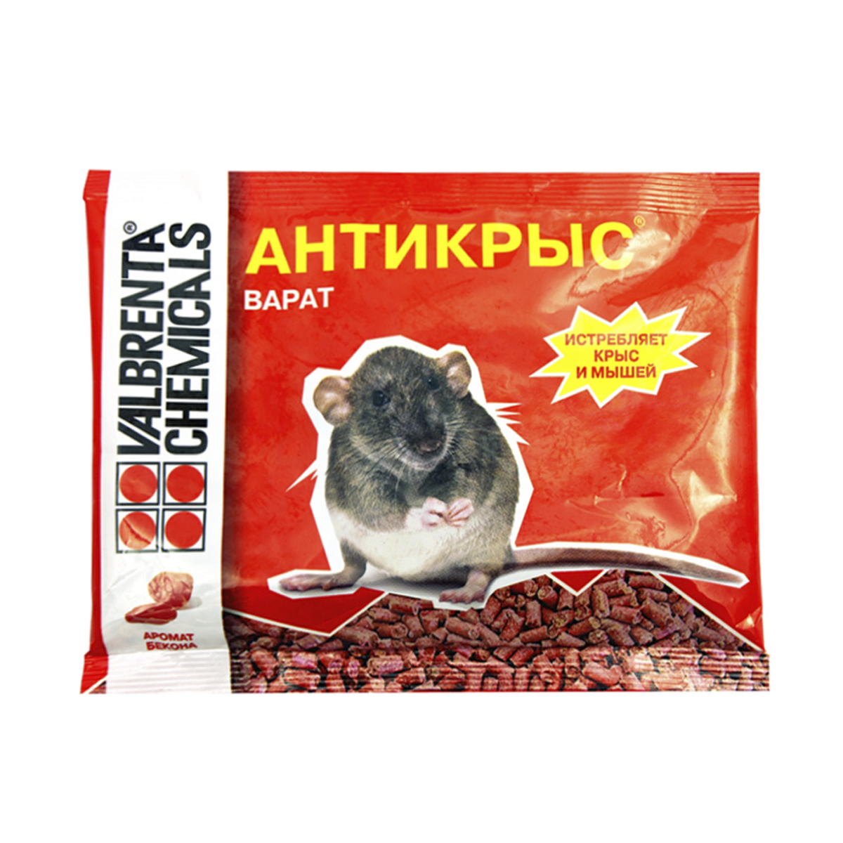 Средство от крыс и мышей "варат" гранул. приманка, вкус бекона 100 г (1/100) "alt кс"