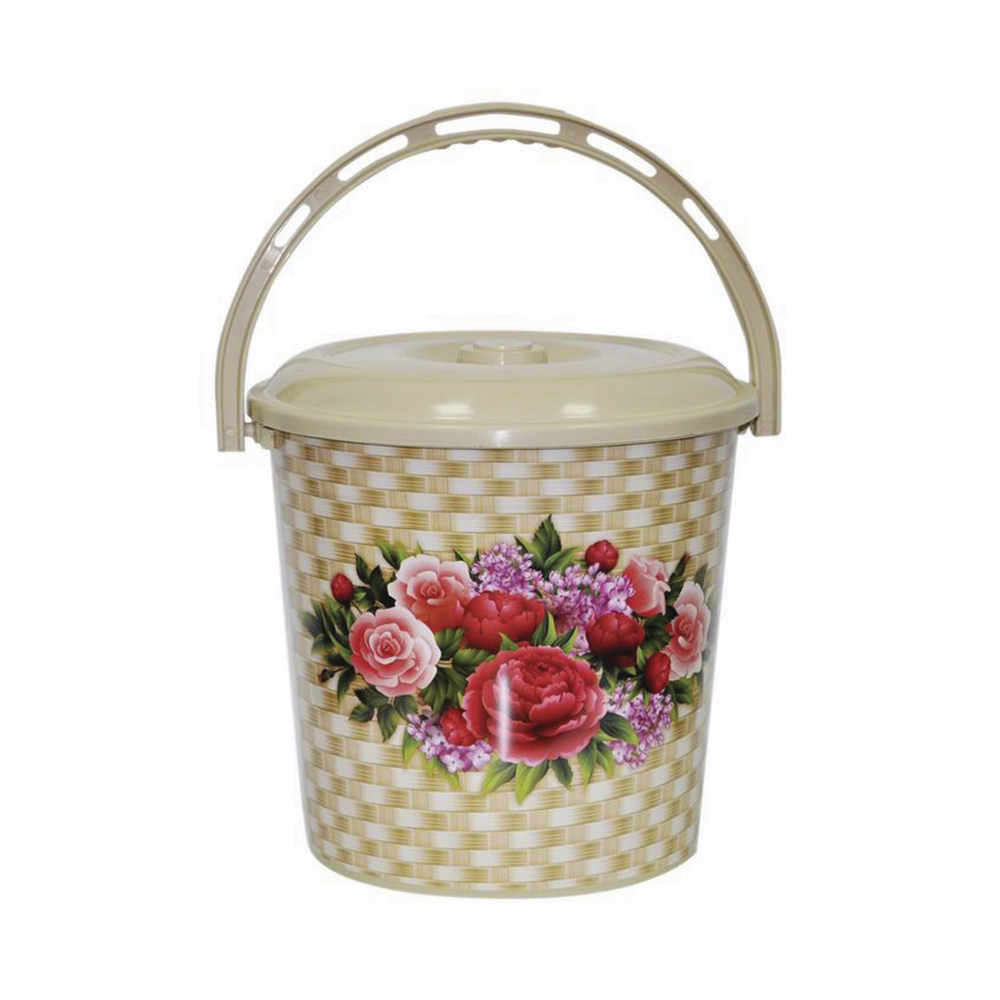 Ведро пласт. пищевое (букет) 10 л с крышкой (1/16) "виолет"