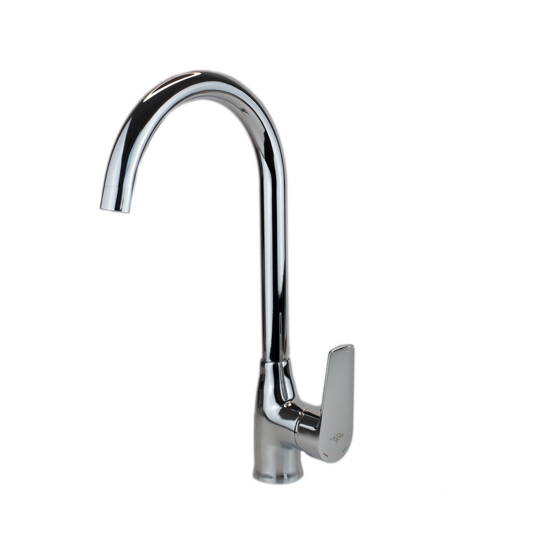 Смеситель для кухни "nebo" nb 519  высокий поворотный излив (1/10) "клевер"