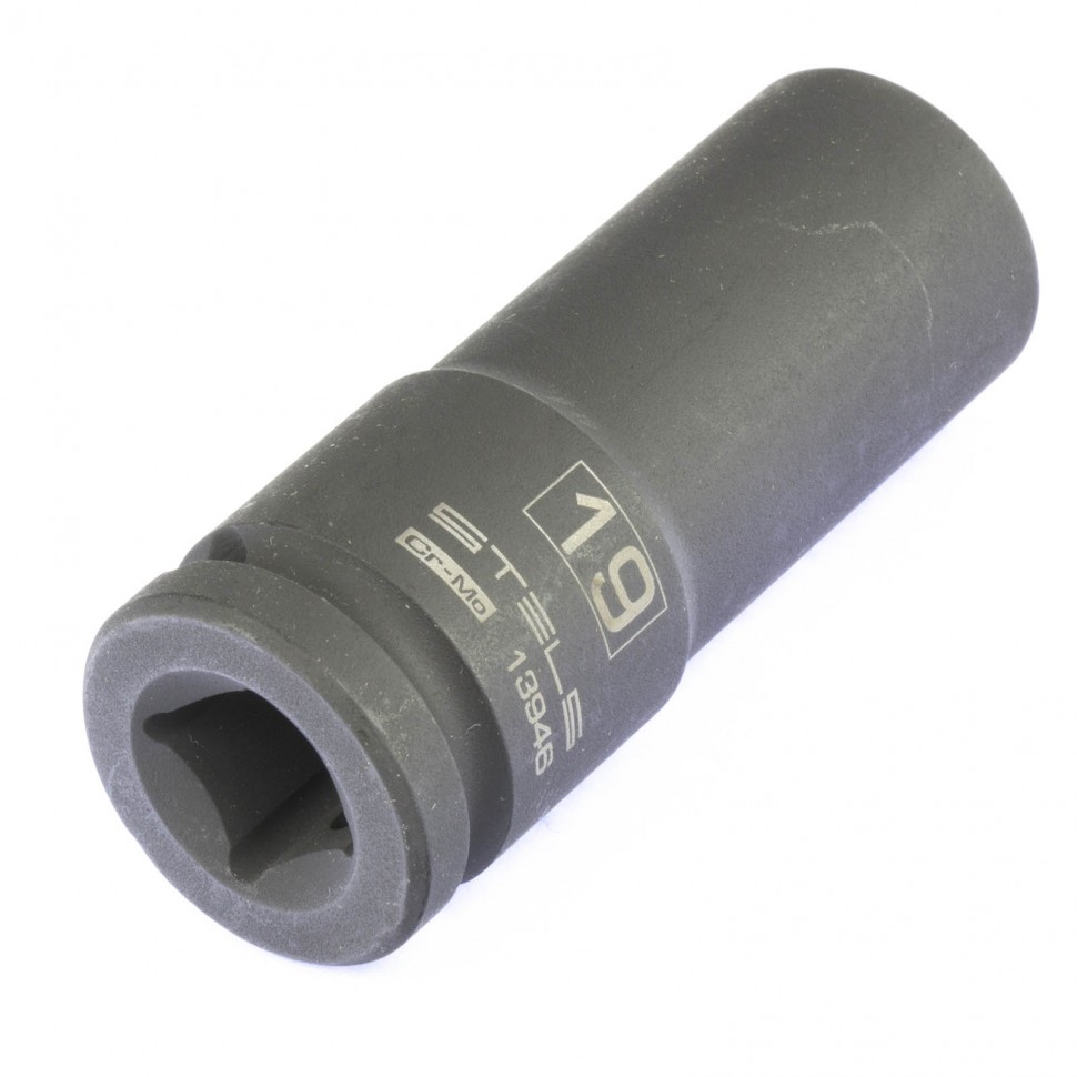 Головка ударная удлиненная шестигранная, 19 мм, 1/2, CrMo Stels (13946)