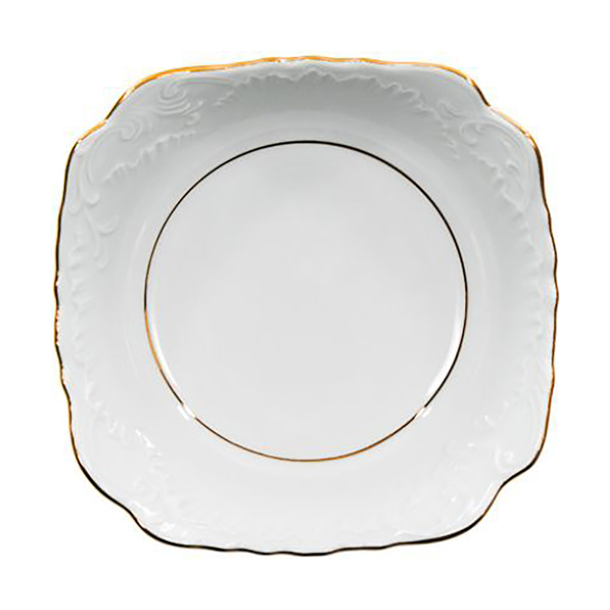 Салатник "rococo" золотая кайма 24*24 см (1/6/36) "cmielow" omdz21-рококо-14