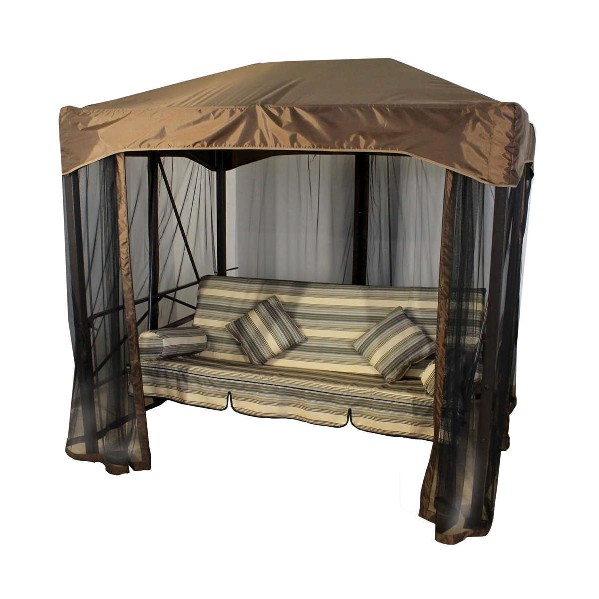 Качели садовые 4-х местные "монреаль" с шатром (1) "garden story" 7029