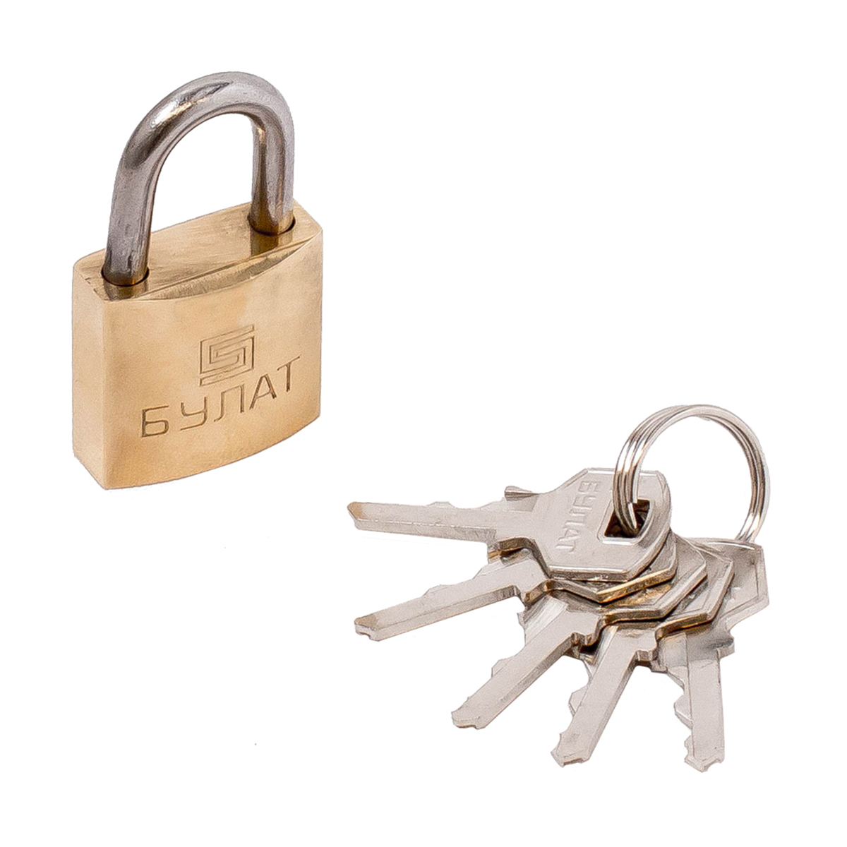 Замок навесной латунный вс 1125  4,5 мм (5 ключей) (1/12/72) "булат"