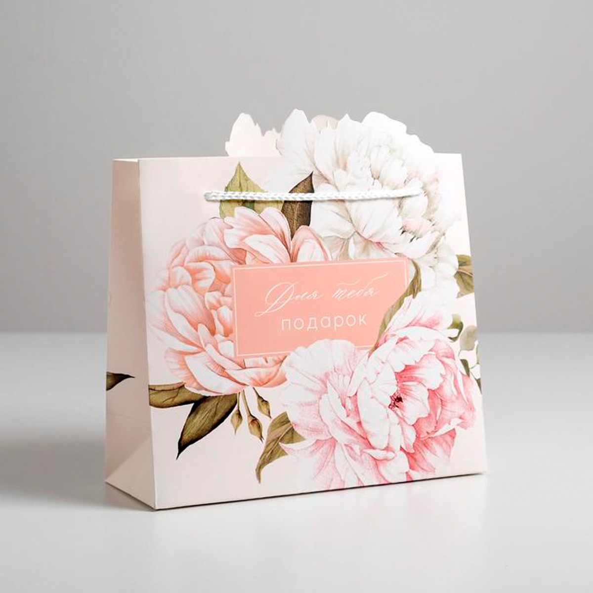 Пакет подарочный "для тебя подарок" 25*26*10 см (1/300) "дарите счастье" 5266628