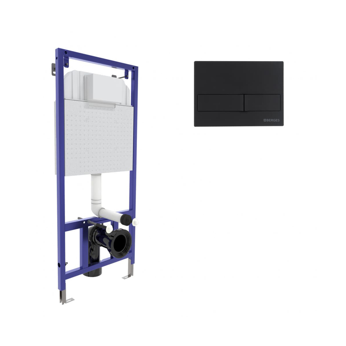 Инсталляция рамная для подвесного унитаза "novum" с кнопкой l5 (черный) (1) "berges"