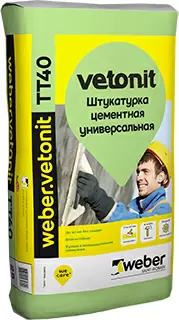 VETONIT TT40 штукатурка цементная, универсальная (25кг)