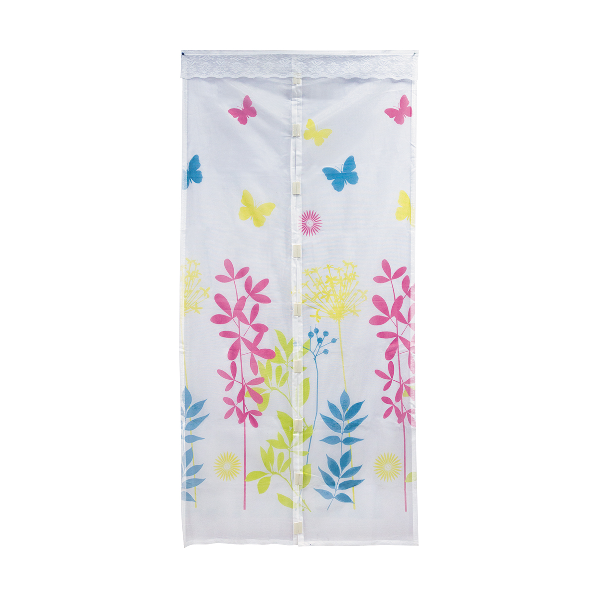 Сетка москитная 1*2,1 м (бежевая, дизайн цветы, на магнитах) (1/10) "рыжий кот"