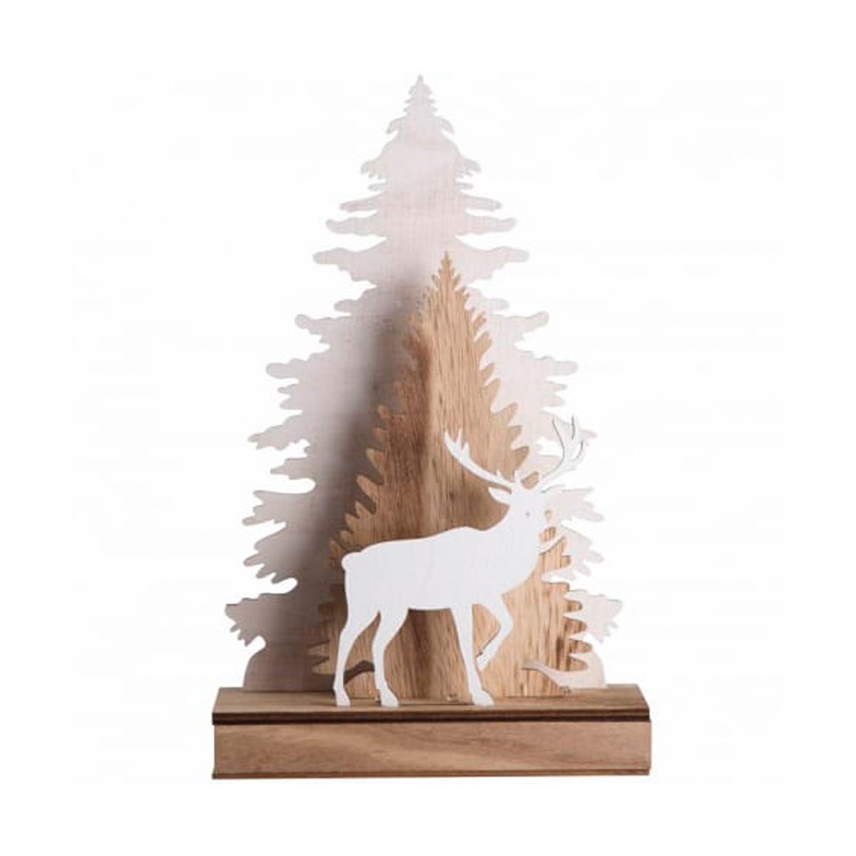 Фигурка светодиод. "елочка с оленем" 18*7*29 см дерев. (1/12) "neon-night" 504-001