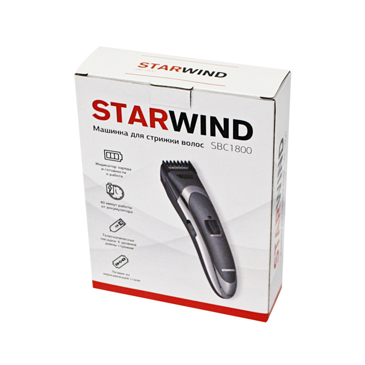 Машинка для стрижки волос sbc1800  5,5 вт, 1 насадка (от сети/аккумклятора) (1/24) "starwind"