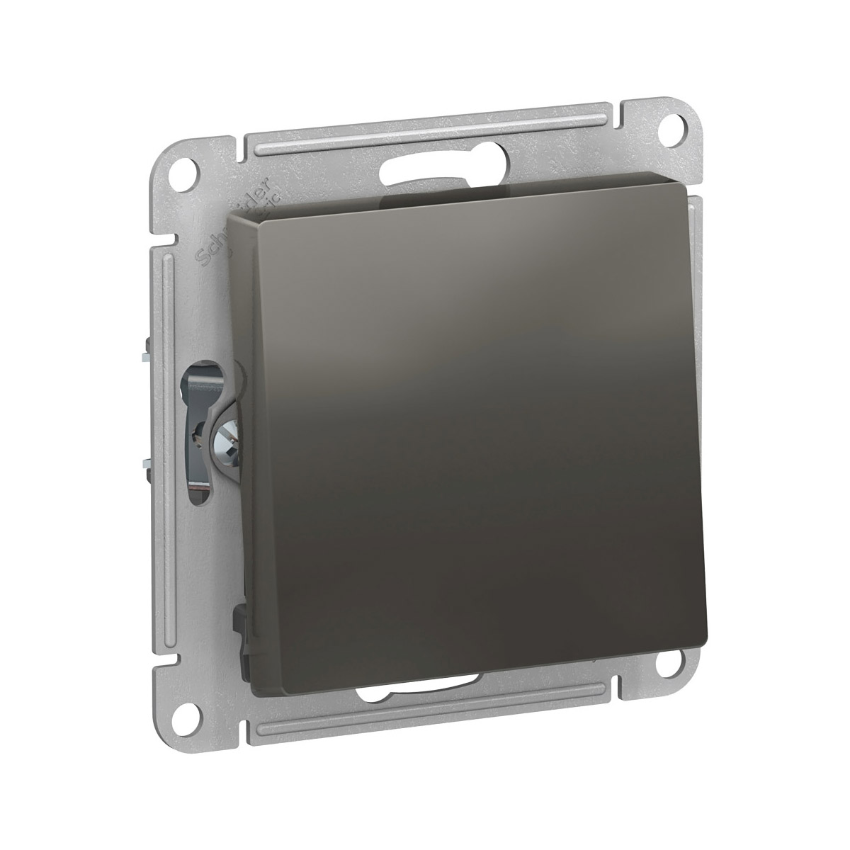 Переключатель "atlasdesign" 1 кл. (механизм) 10а, стальной (1/5/20) "schneider"