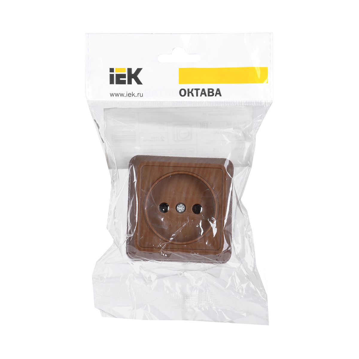Розетка открыт. уст. "октава" 1 местн. рс20-2-од, 10а, дуб (1/36/432) "iek"
