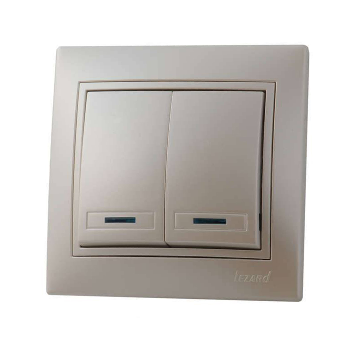 Выключатель "mira" 2-х кл. с индикатором, жемчужно-белый (1/10/120) "lezard" 701-3030-112