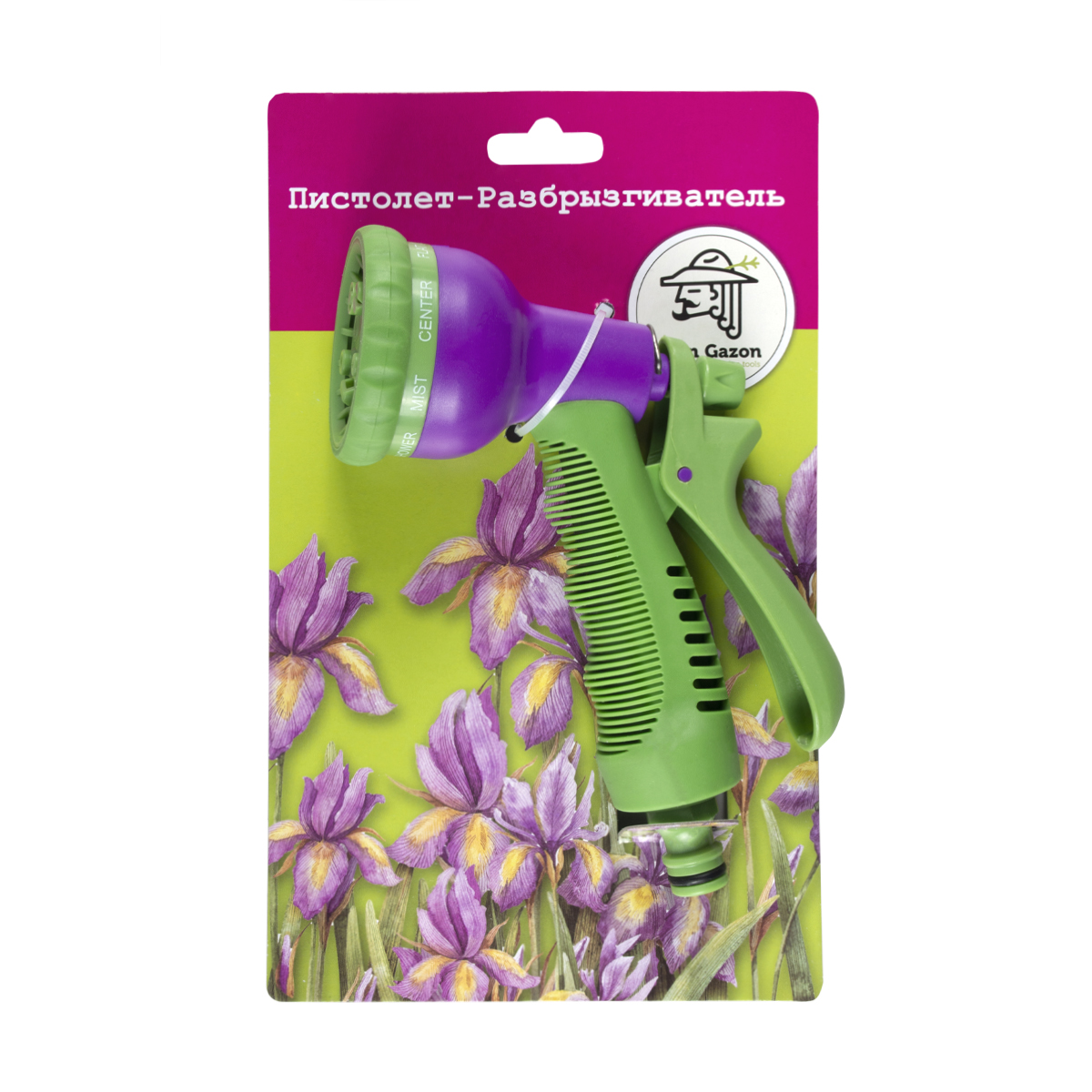 Пистолет-разбрызгиватель пластм. регулируемый 8 режимов (1/6/48) "don gazon"  096-7202