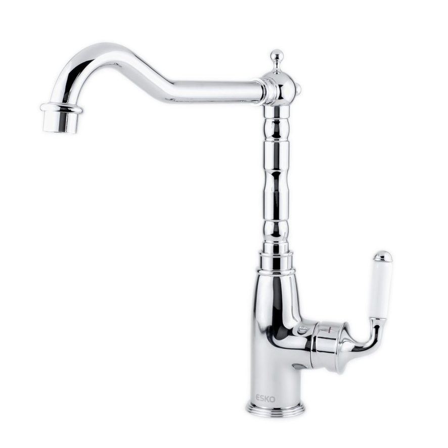 Смеситель для кухни "florence" fr 03 c  высокий поворотный излив (1/10) "esko"