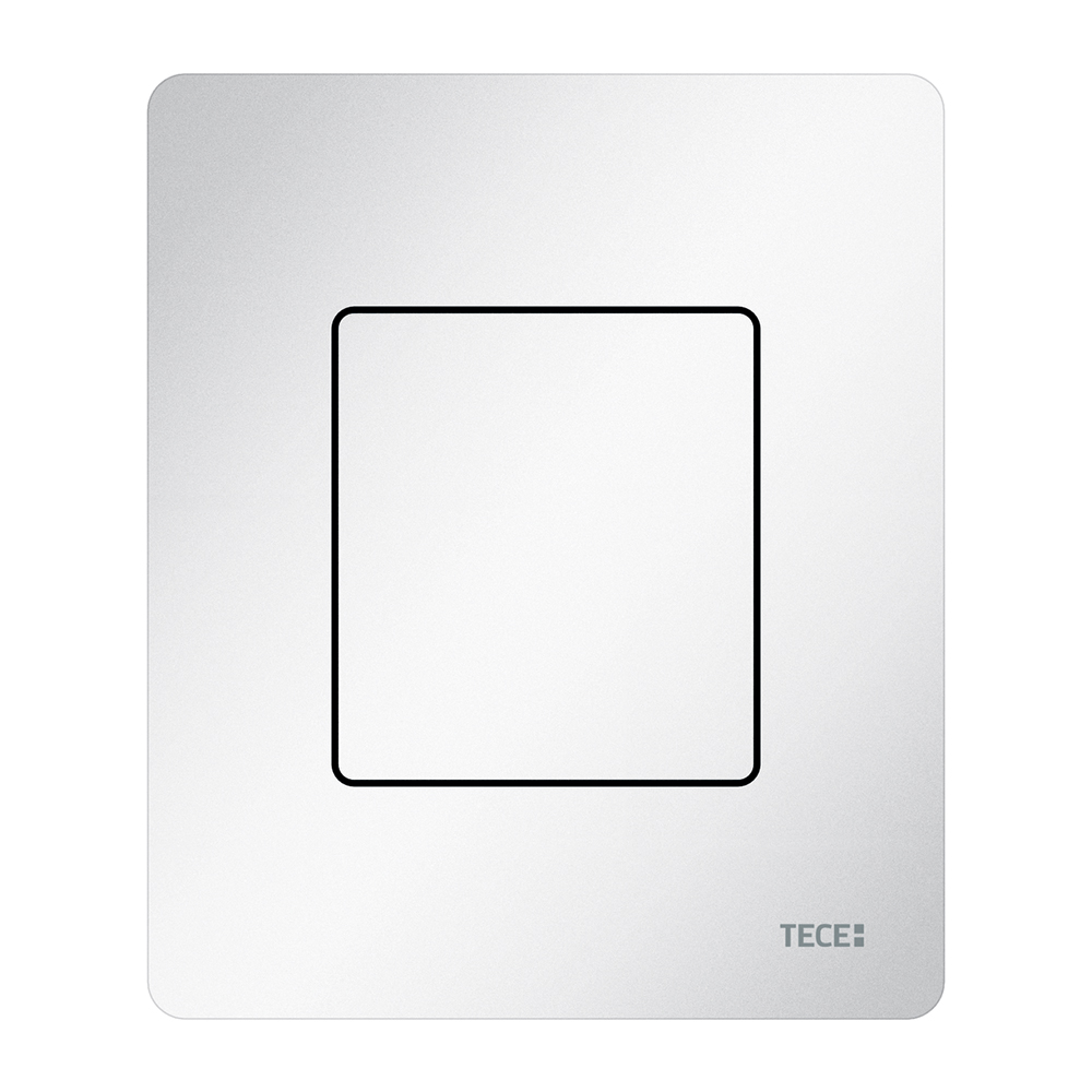Металлическая панель смыва TECEsolid белая глянцевая, для инсталляции писсуара, 124 x 104 x 6 мм