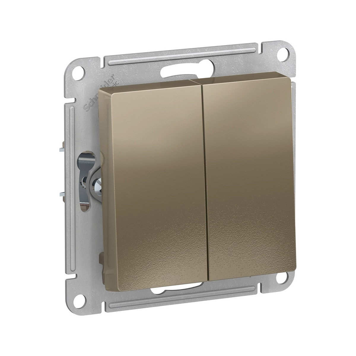 Выключатель "atlasdesign" 2-х кл. (механизм) 10а, шампань (1/10/60) "schneider"