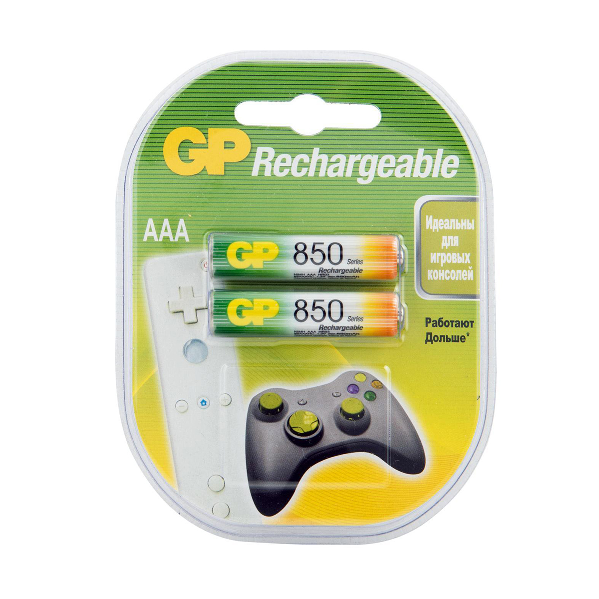 Аккумулятор gp rechargeable 85aaahc-5decrc2  тип ааа, 850 мач (2 шт. в блистере) (10/100)