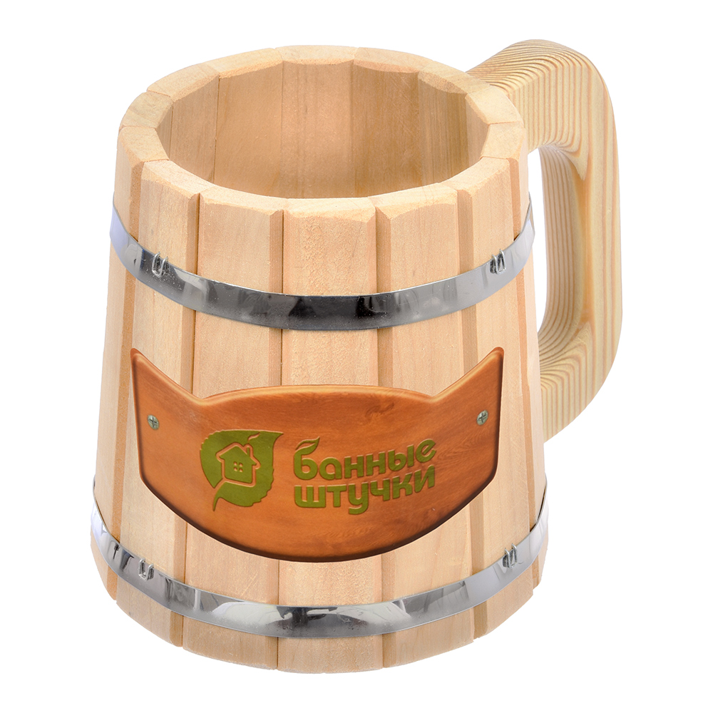 Кружка 1 л, липа (1/5) "банные штучки" 3719