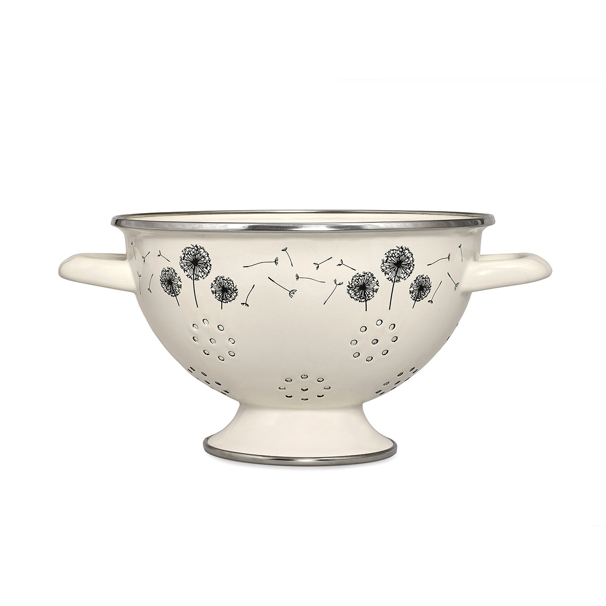 Дуршлаг эмалиров. "одуванчик" 2,5 л на ножке, с двумя ручками (1/6) "metrot"