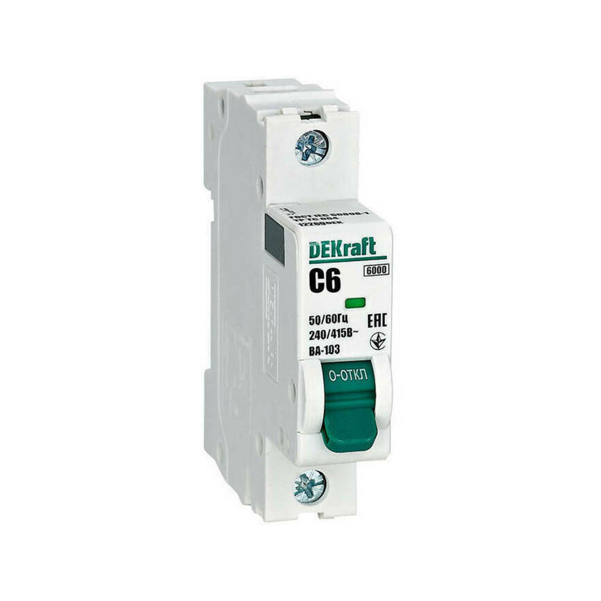 Выключатель автомат. ва-103 1р 6а 6ка тип с (1/12/144) "dekraft"