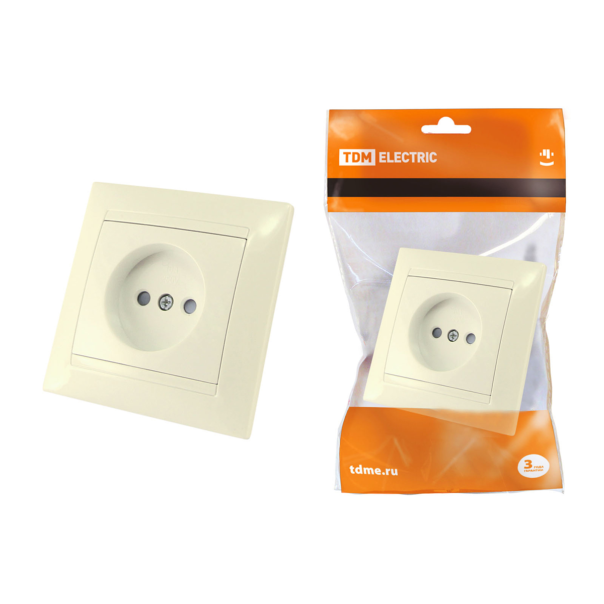 Розетка 10а 250в ip20 с защитн. шторками "лама" слон. кость (1/10/120) tdm sq1815-0110