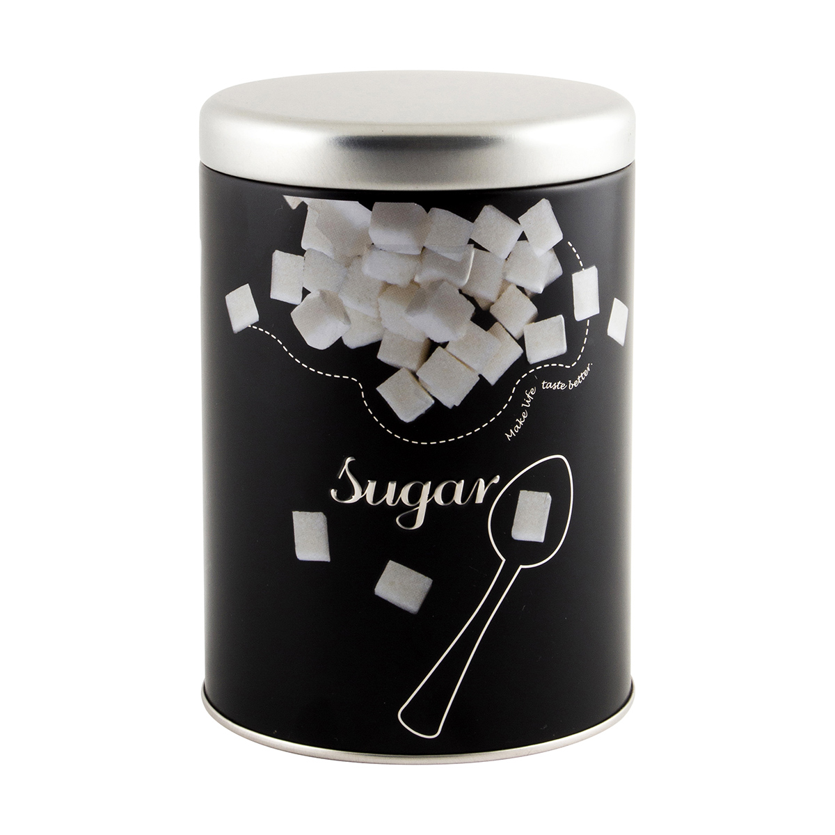 Банка метал. круглая 0,9 л с крышкой "сахар" (1/6/24) "mallony"