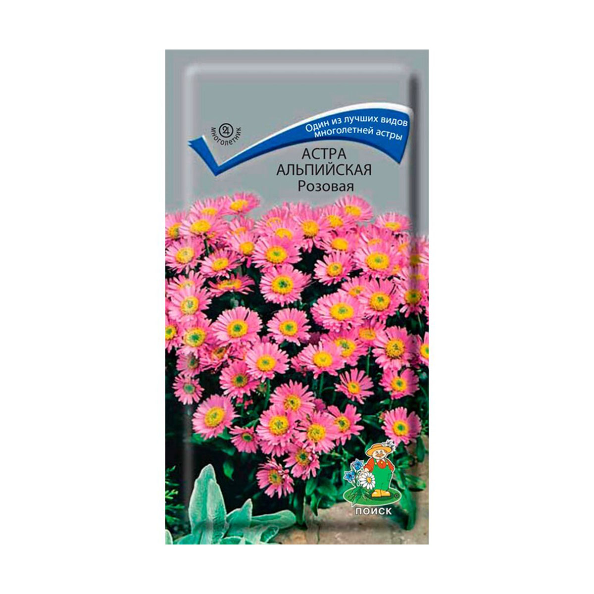 Семена цветов астра "альпийская", розовая 0,04 г ("м) (10/100) "поиск"